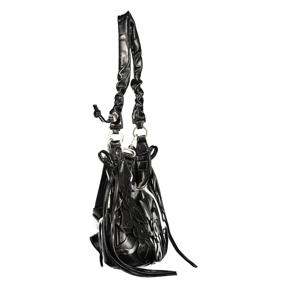 Desigual Nero Damen-Umhängetasche aus Polyurethan mit verstellbarem Riemen