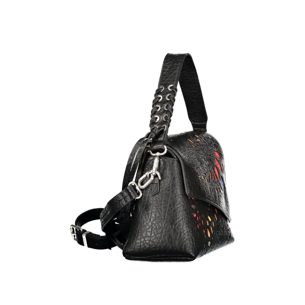 Desigual Schwarze Polyurethan-Damenhandtasche