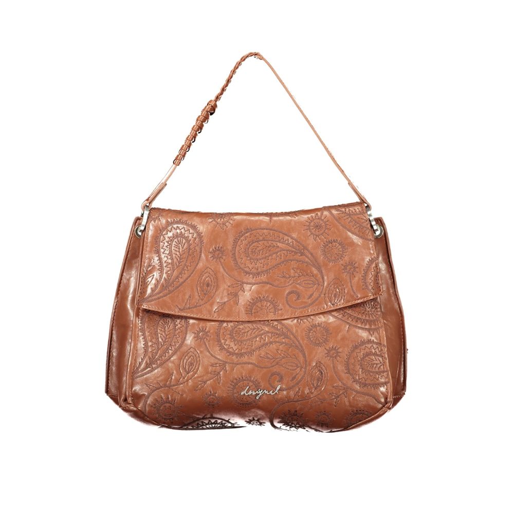 Desigual Braune Polyurethan-Damentasche