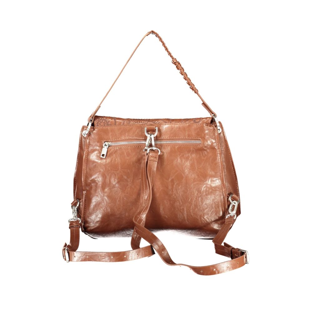 Desigual Braune Polyurethan-Damentasche