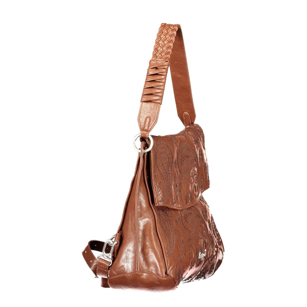 Desigual Braune Polyurethan-Damentasche