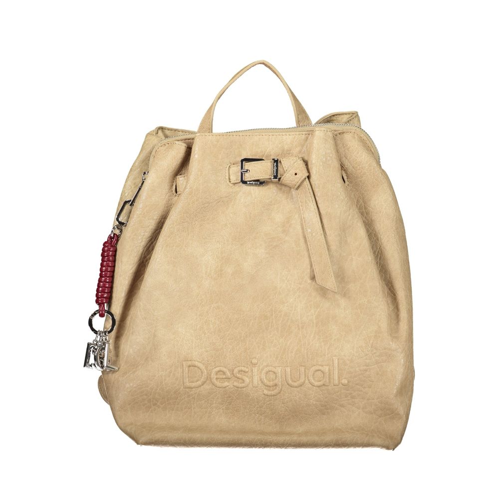 Desigual Damenrucksack aus beigem Polyurethan