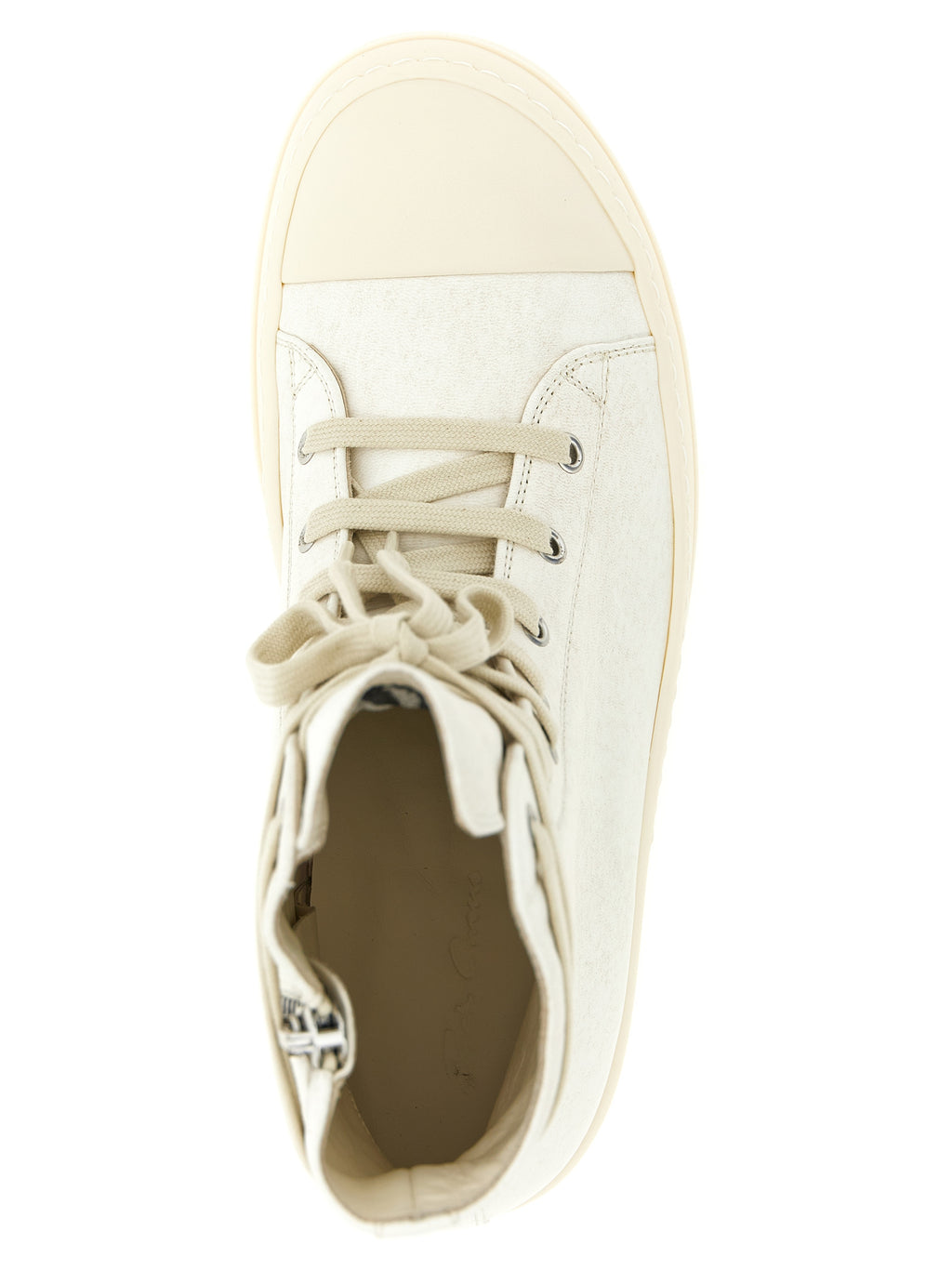 Rick Owens Weiße Lammleder High Top Sneakers