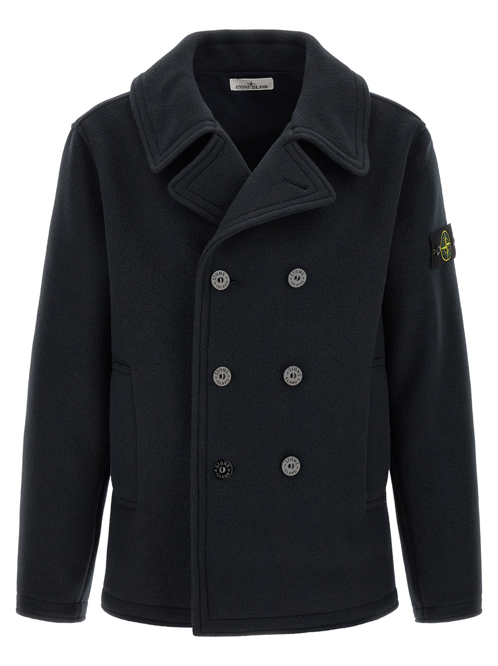 Stone Island Blue Cotton Coat