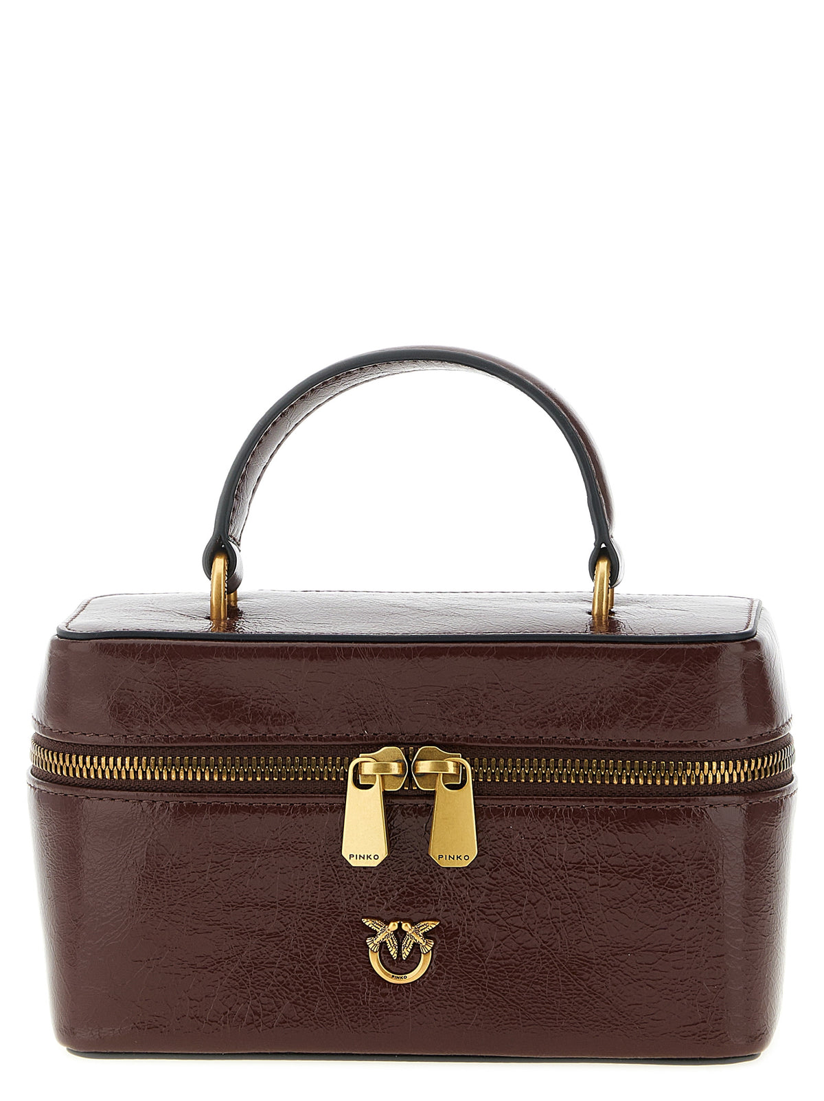 PINKO Bordeaux-Umhängetasche aus Kalbsleder