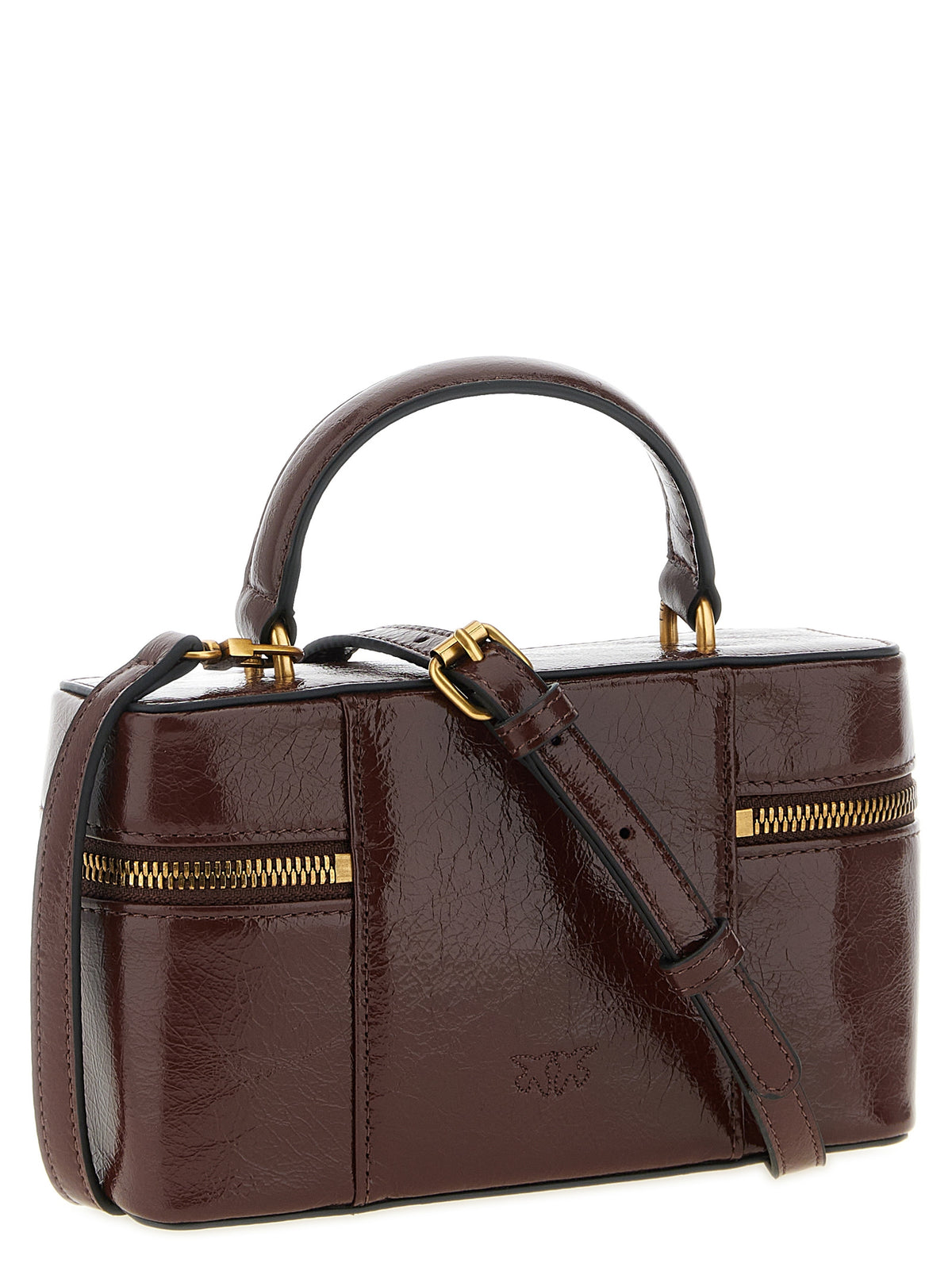 PINKO Bordeaux-Umhängetasche aus Kalbsleder