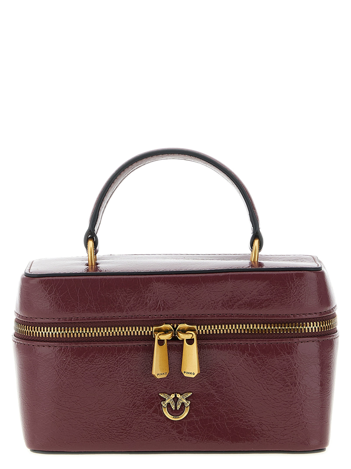 PINKO Bordeaux Umhängetasche aus Kalbsleder