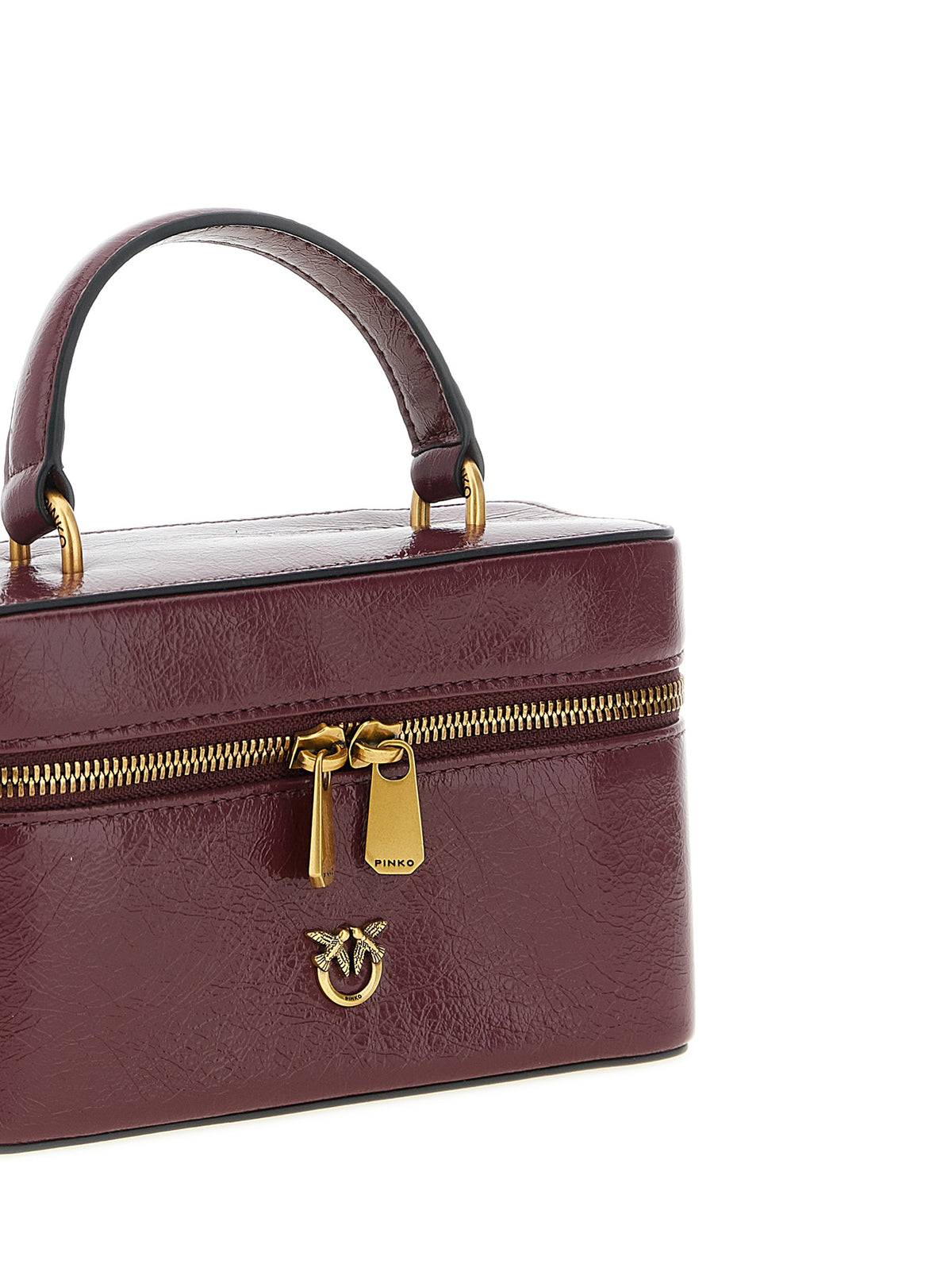 PINKO Bordeaux Umhängetasche aus Kalbsleder