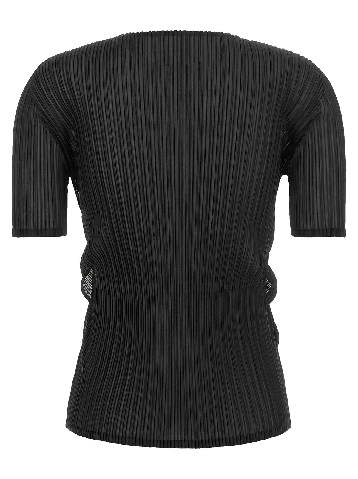 Issey Miyake schwarzes Polyesterhemd mit Muster