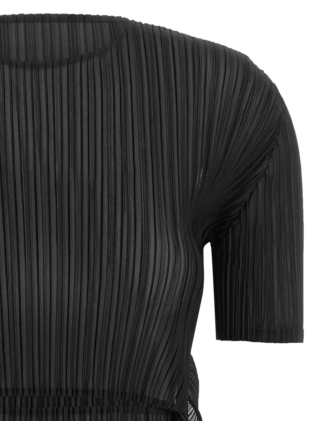 Issey Miyake schwarzes Polyesterhemd mit Muster