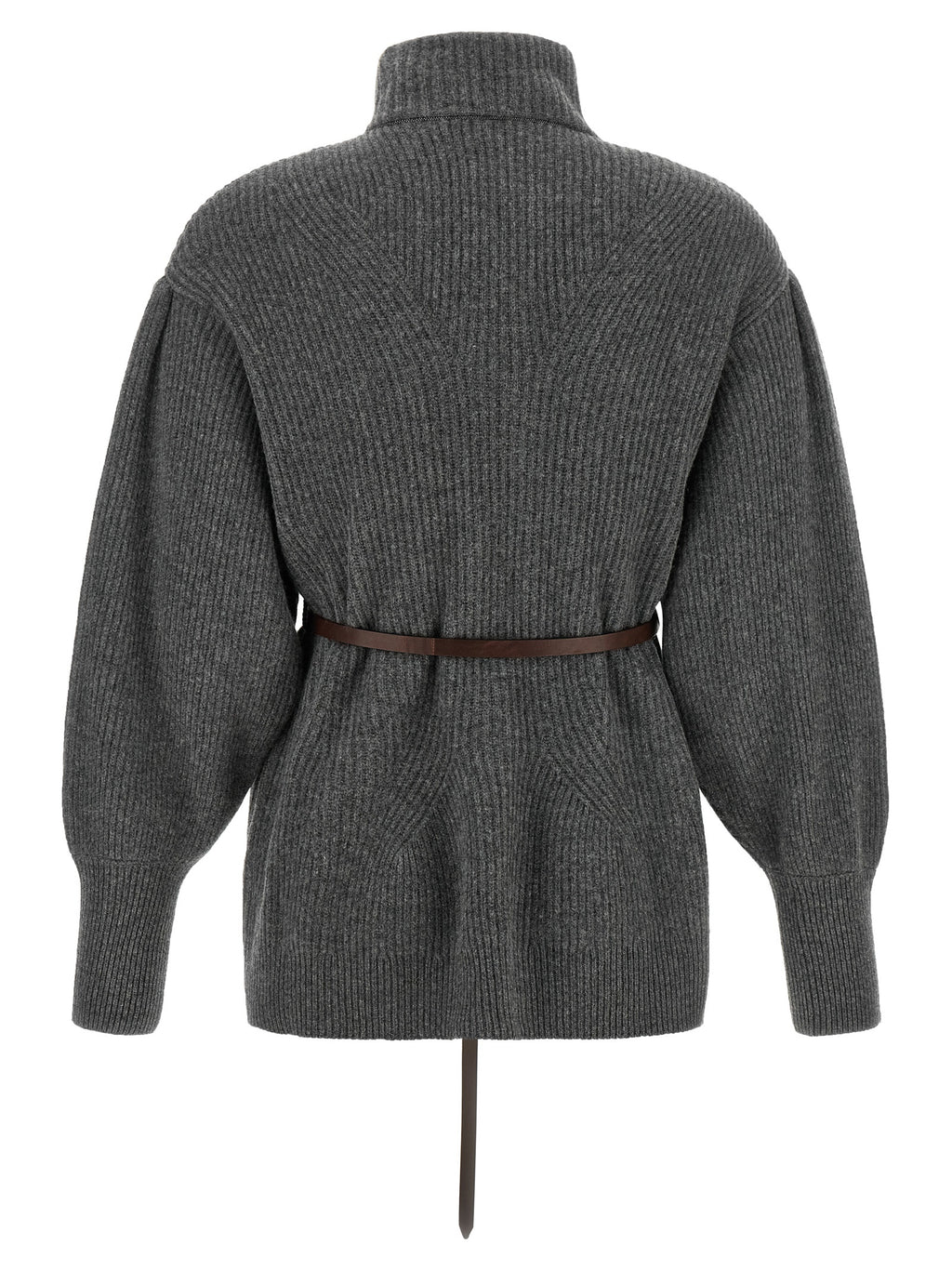 Brunello Cucinelli Gray Virgin Wool Cardigan