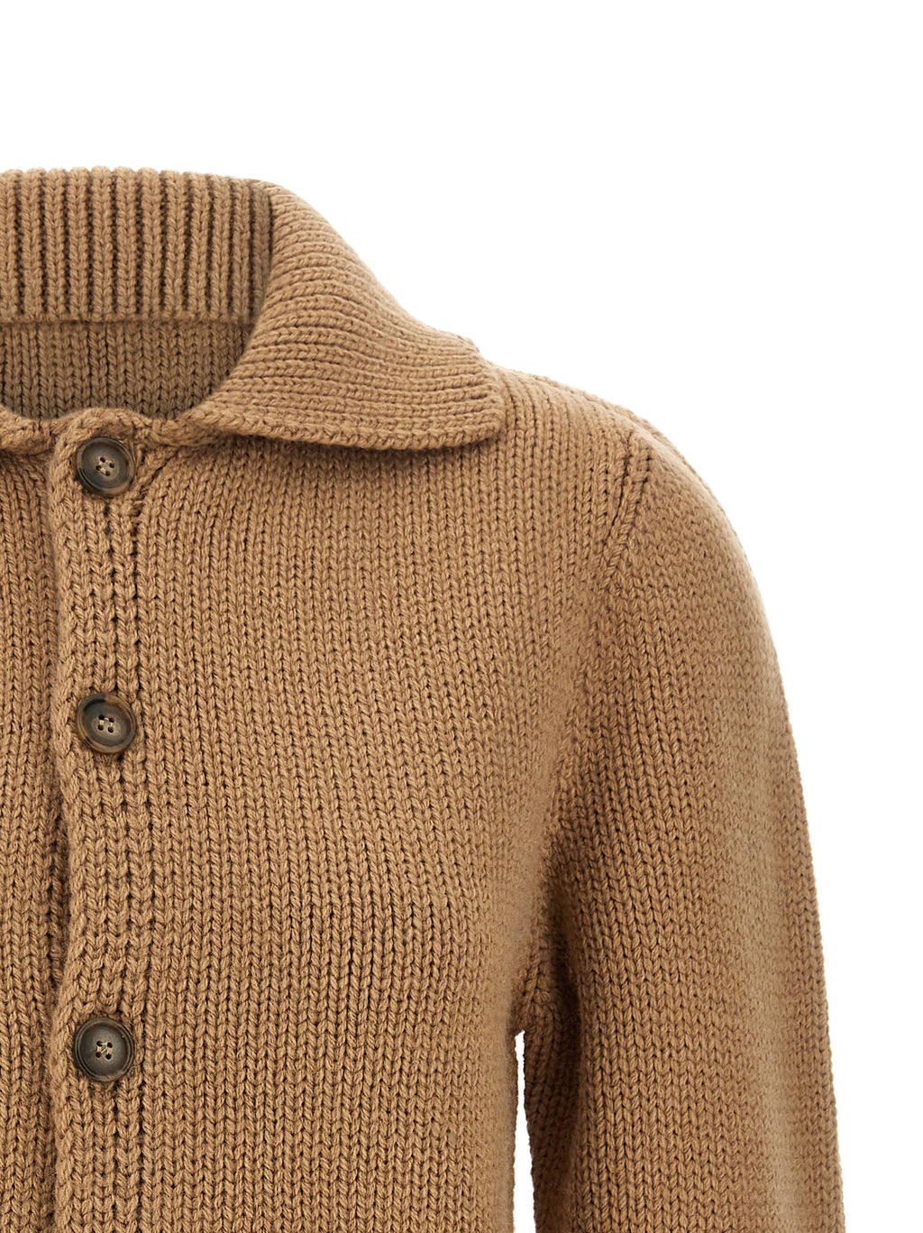 MM6 Maison Margiela Beigefarbener Cardigan aus Wolle