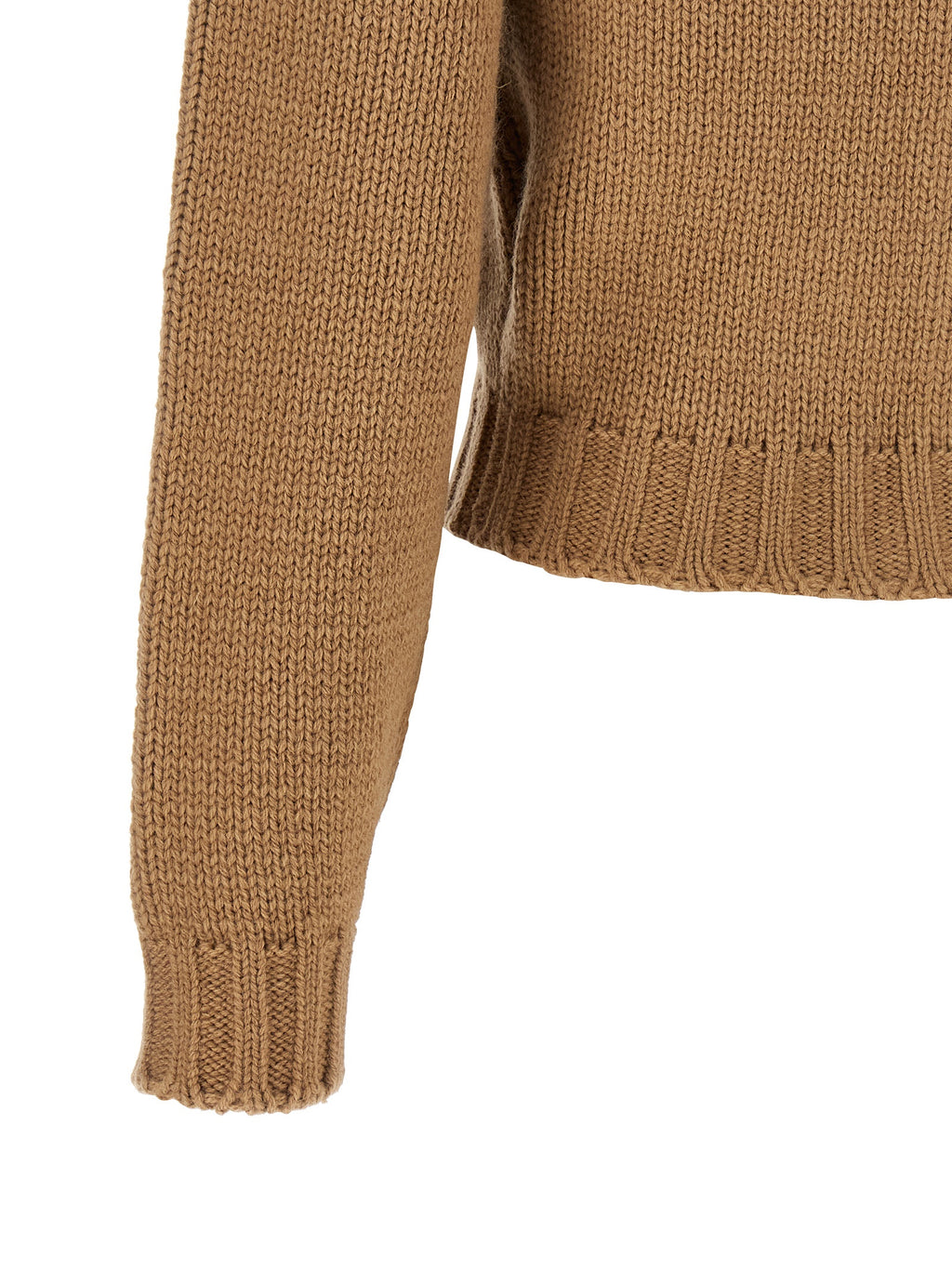 MM6 Maison Margiela Beigefarbener Cardigan aus Wolle
