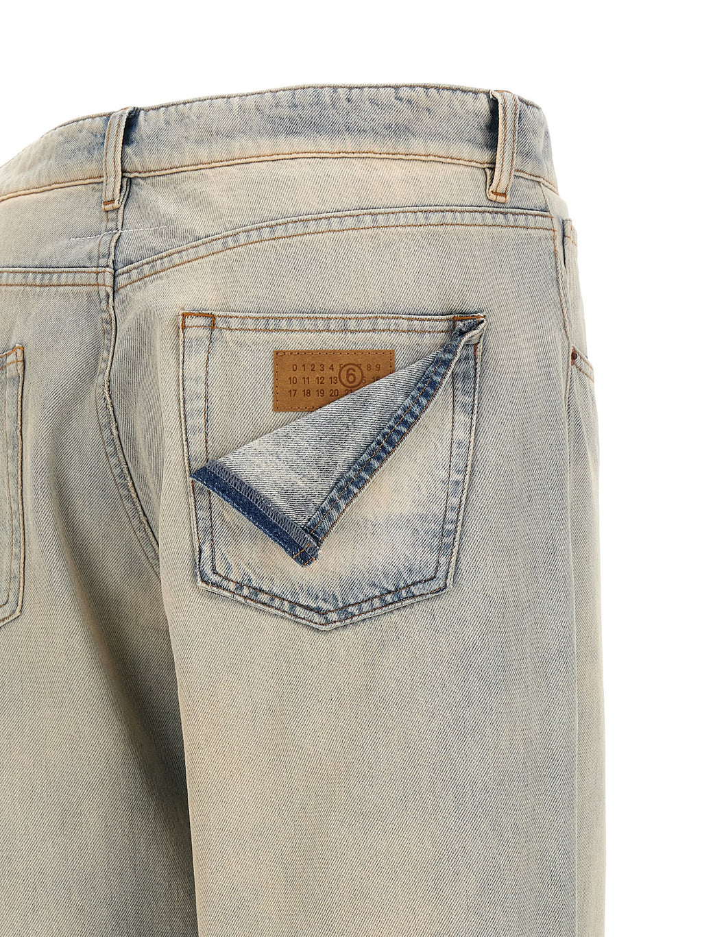 MM6 Maison Margiela Blaue Baumwoll-Jeans mit entspannter Passform