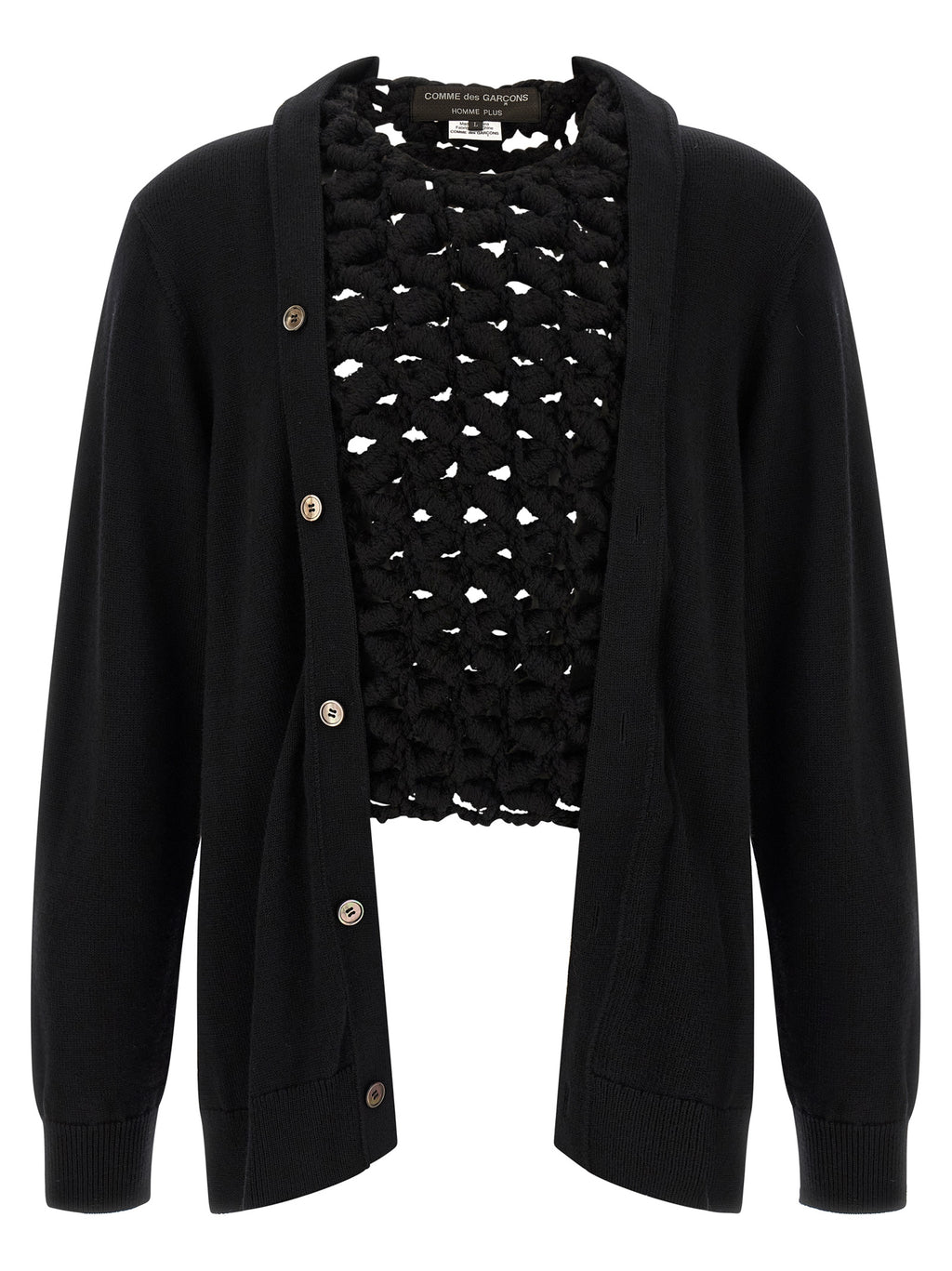 Comme des Garçons Strickjacke aus schwarzer Wolle