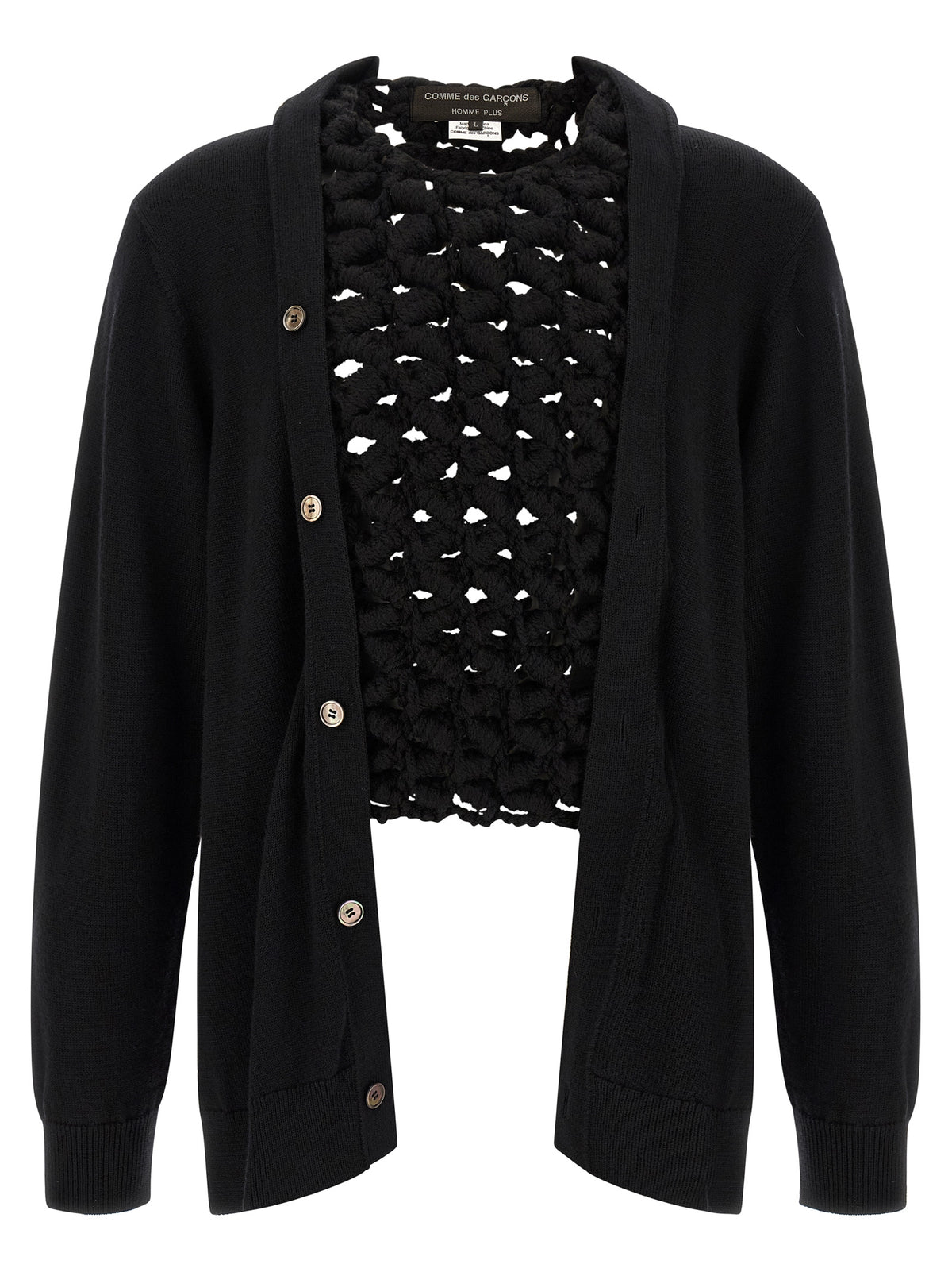 Comme des Garçons Strickjacke aus schwarzer Wolle