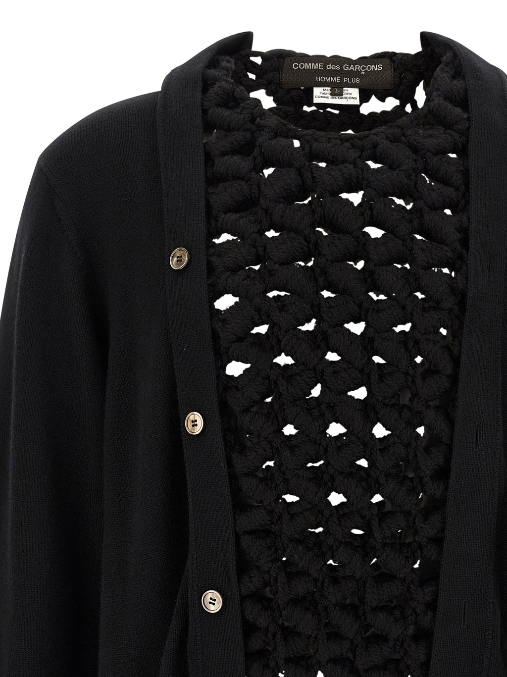 Comme des Garçons Strickjacke aus schwarzer Wolle