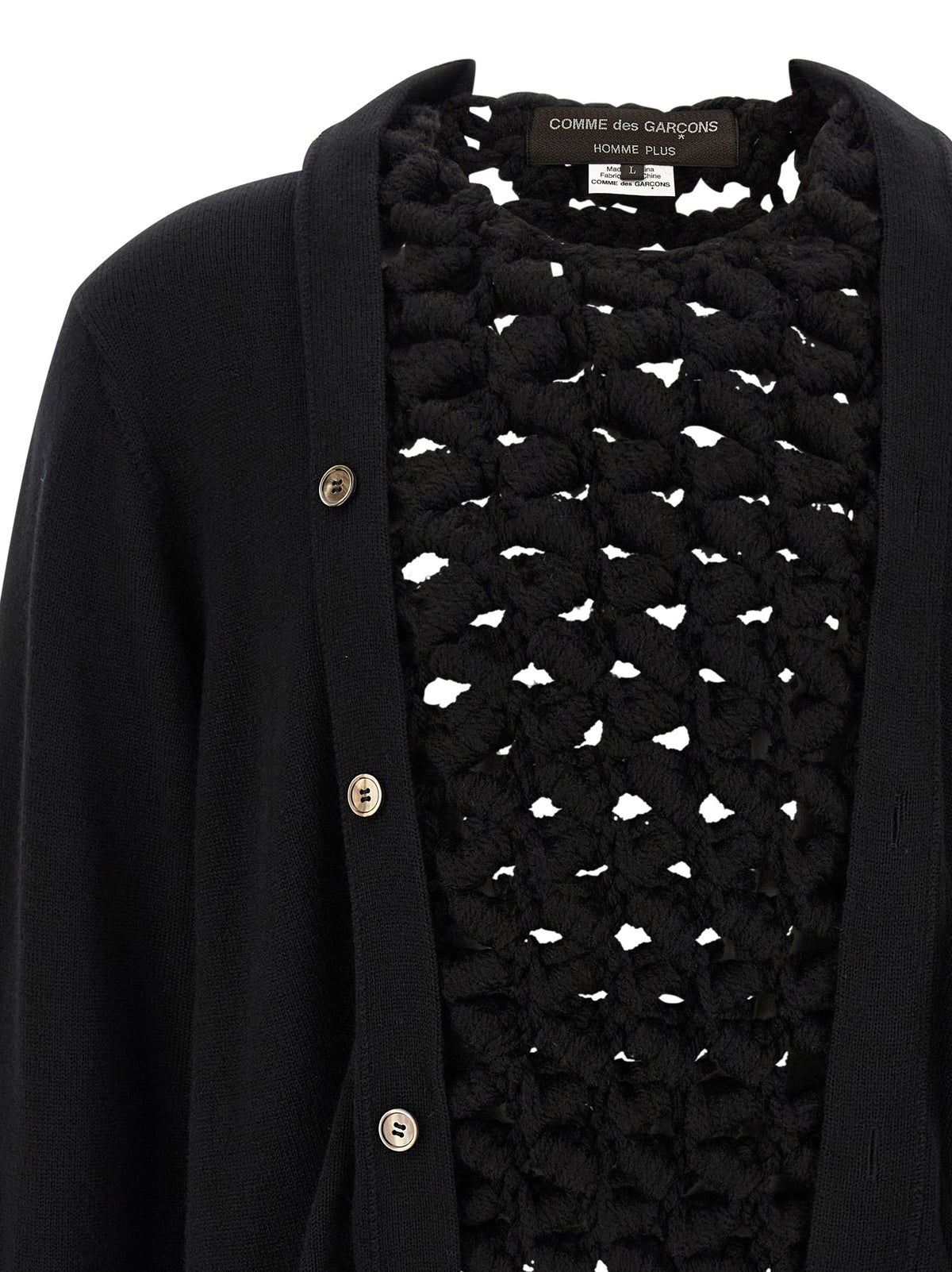 Comme des Garçons Strickjacke aus schwarzer Wolle