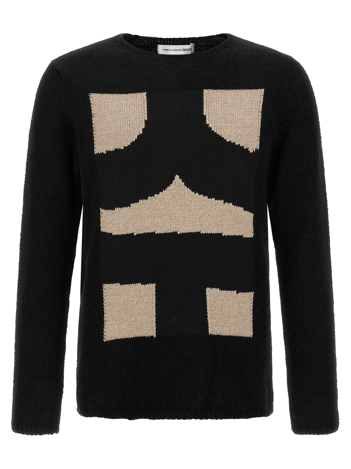 Comme Des Garçons Schwarze Polyester-Strickjacke