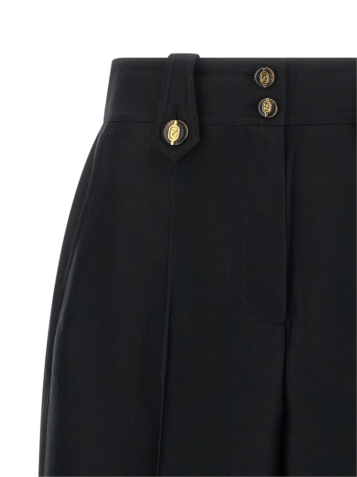 Zimmermann Schwarze Cropped Hose aus Wolle