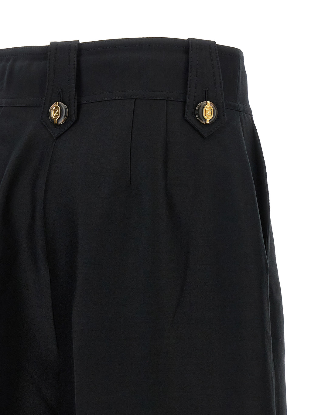 Zimmermann Schwarze Cropped Hose aus Wolle