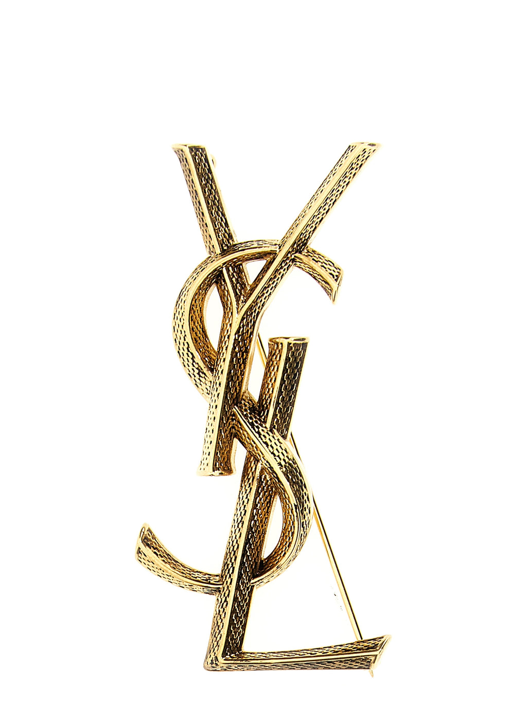 Saint Laurent Goldfarbene Messingbrosche