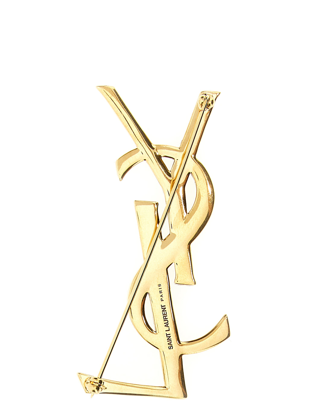 Saint Laurent Goldfarbene Messingbrosche