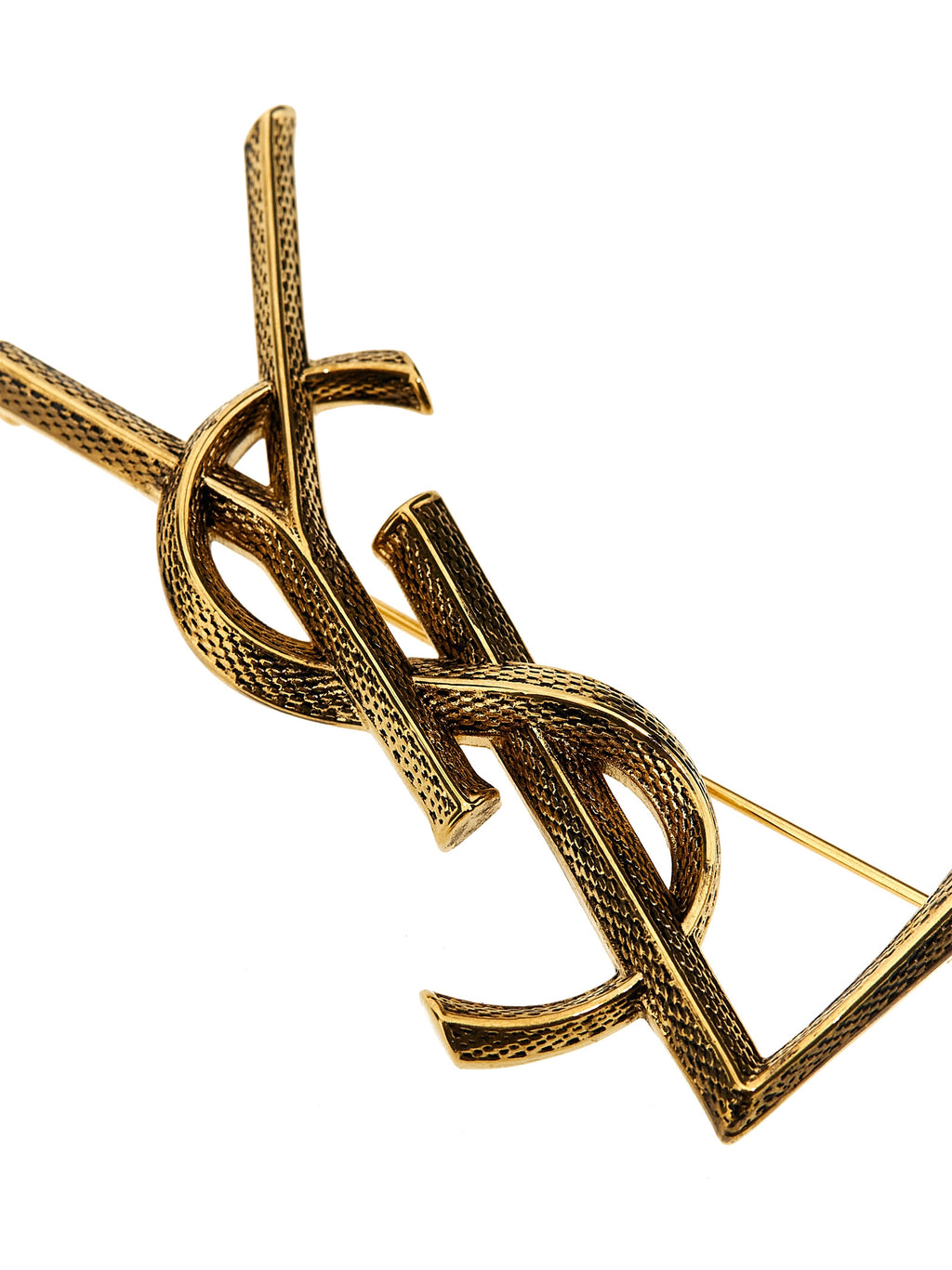 Saint Laurent Goldfarbene Messingbrosche