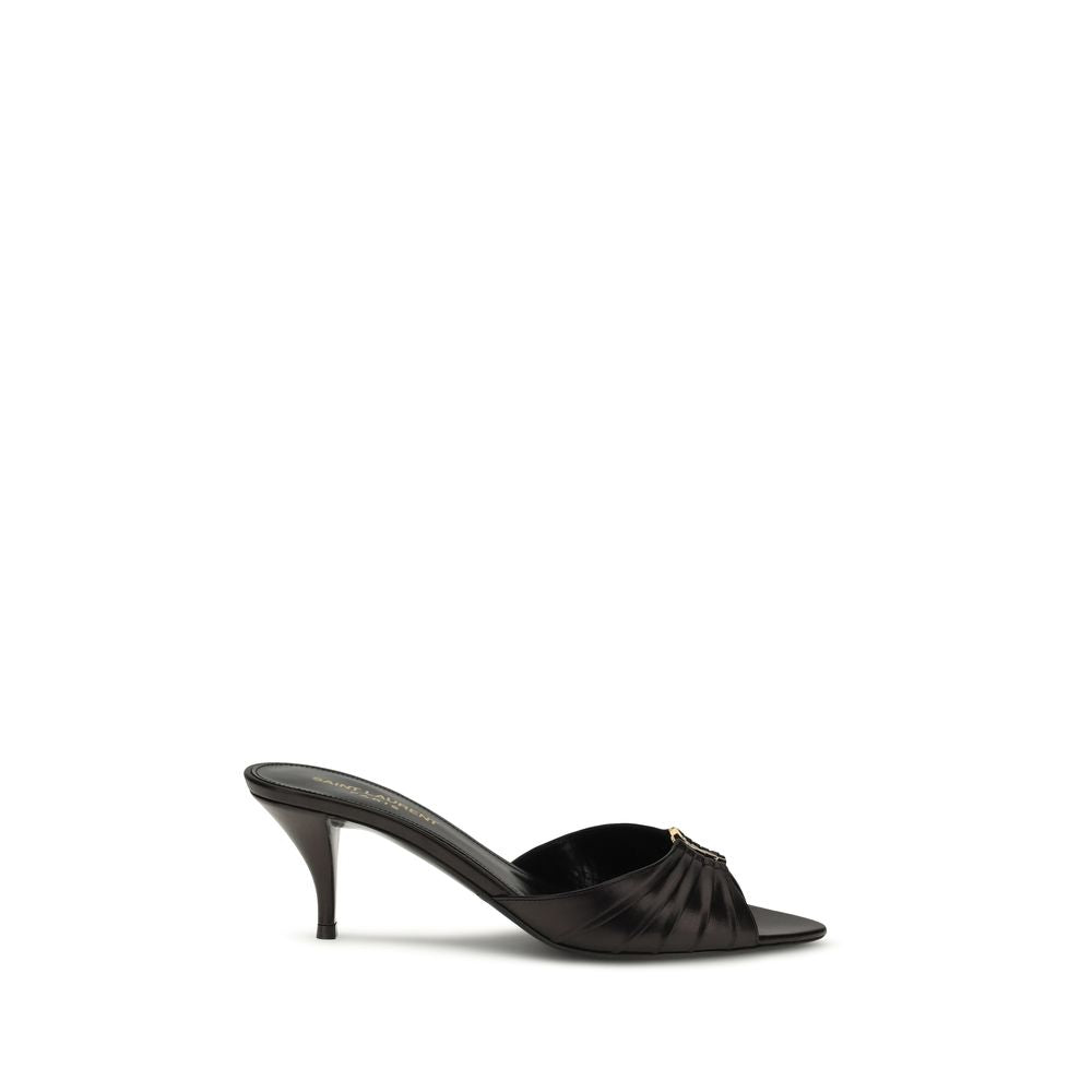Saint Laurent Schwarze Kalbsleder Bos Taurus Sandalen