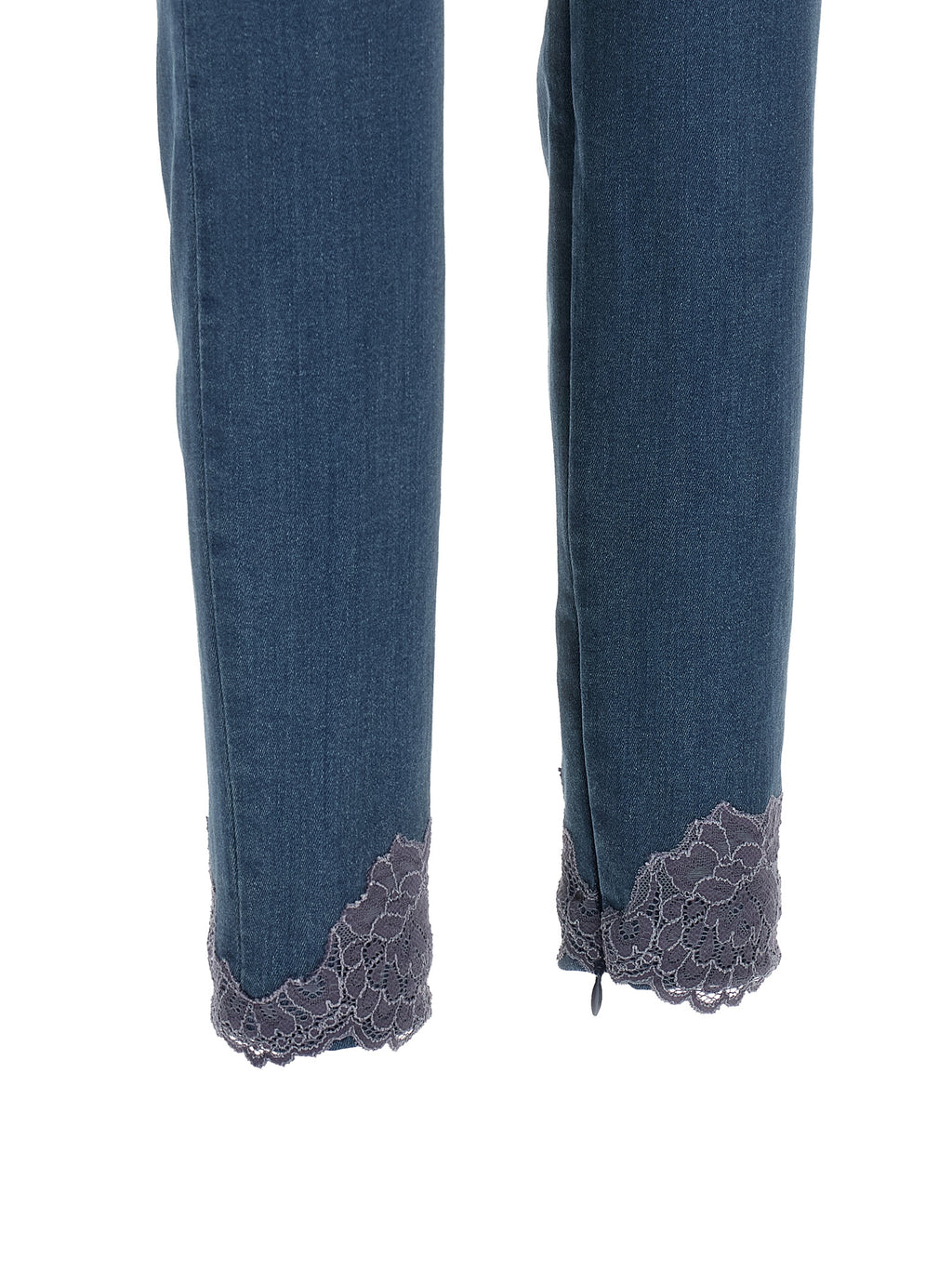 Valentino Garavani Hochtaillierte Jeans aus blauer Lammfell