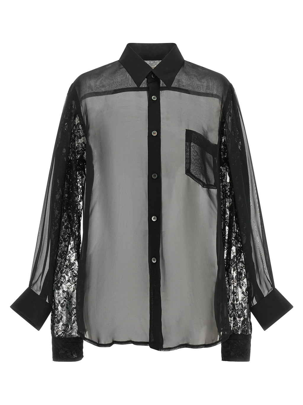 Comme Des Garçons Schwarze Polyesterbluse