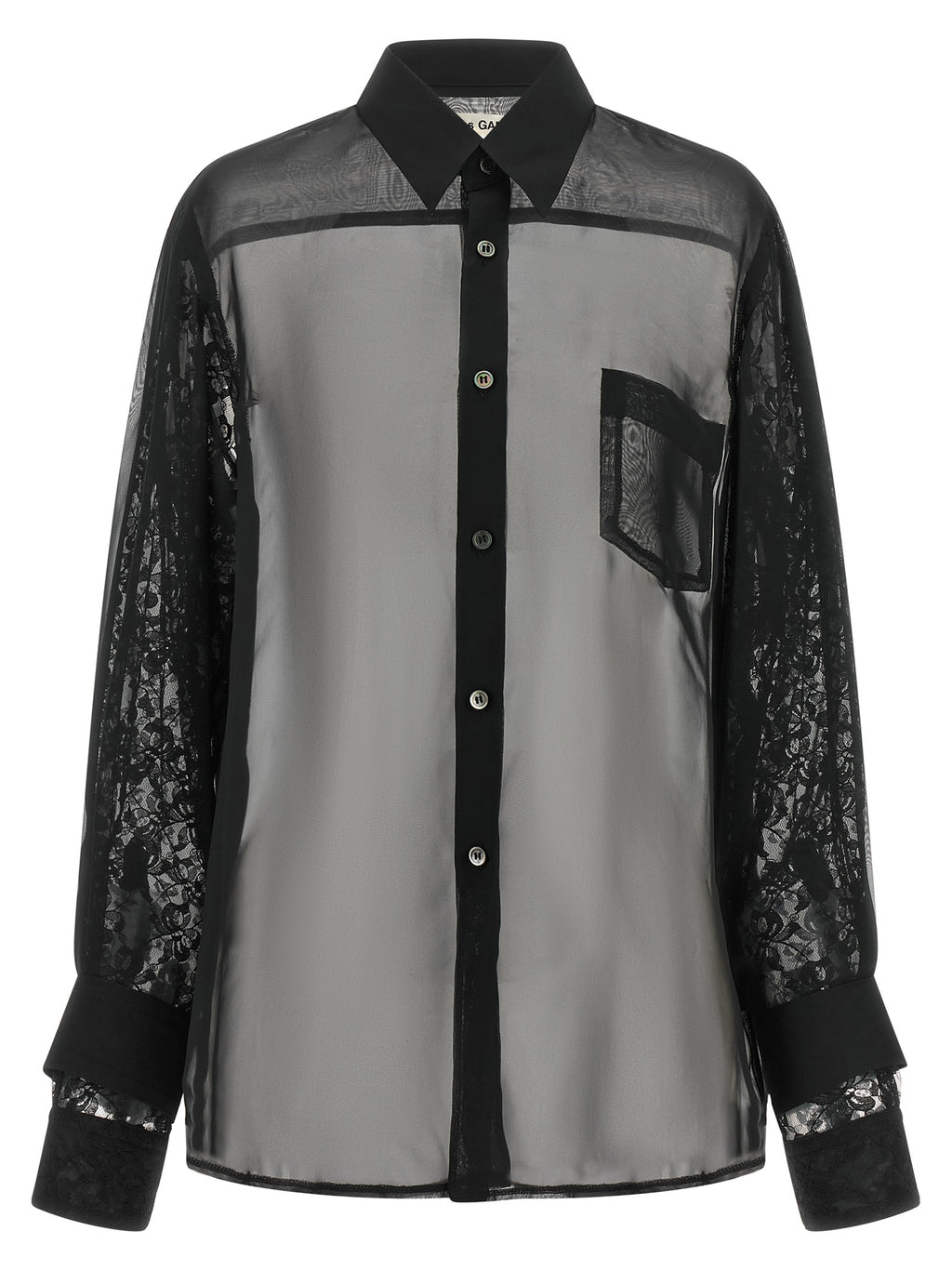 Comme Des Garçons Schwarze Polyesterbluse