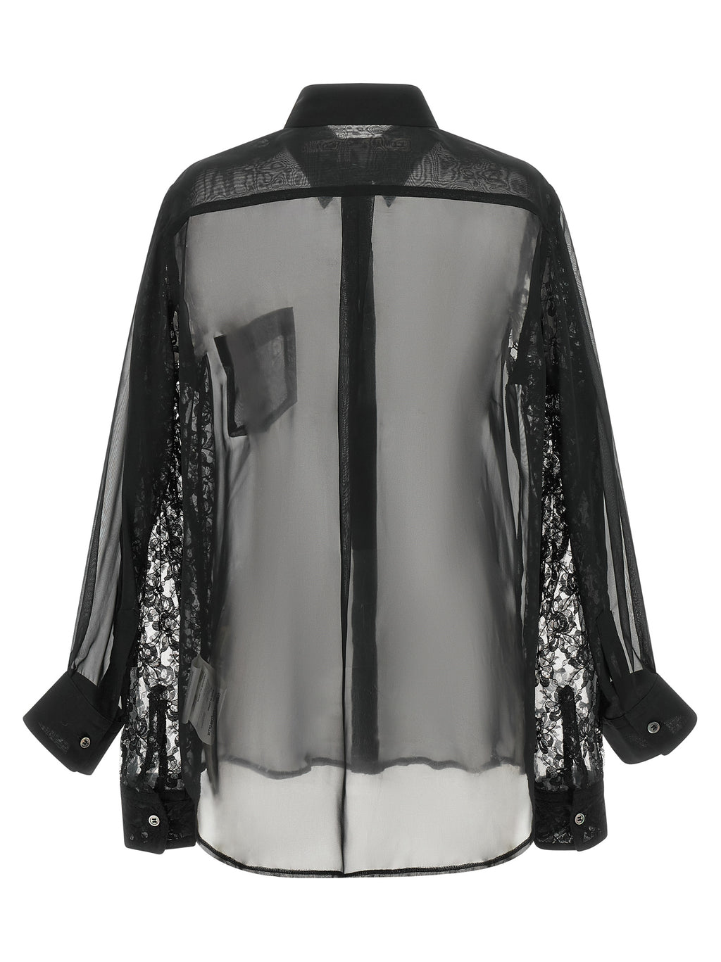 Comme Des Garçons Schwarze Polyesterbluse