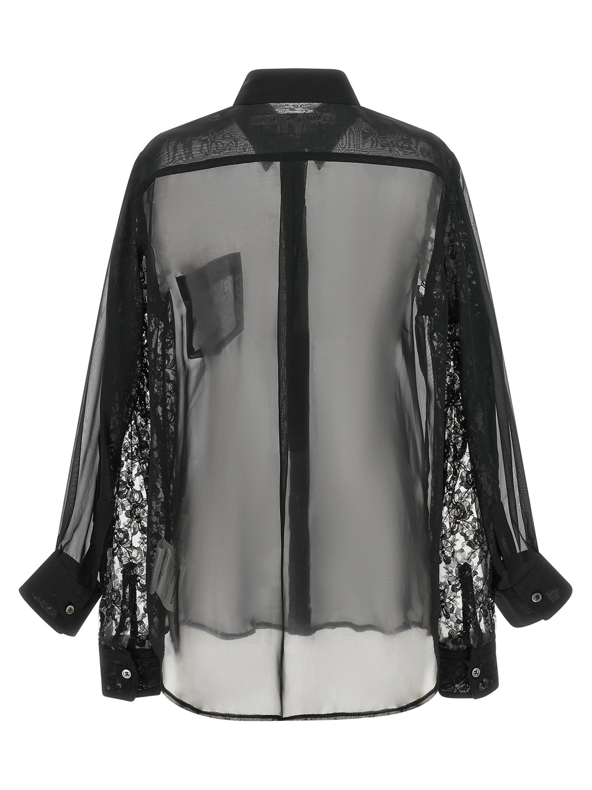 Comme Des Garçons Schwarze Polyesterbluse