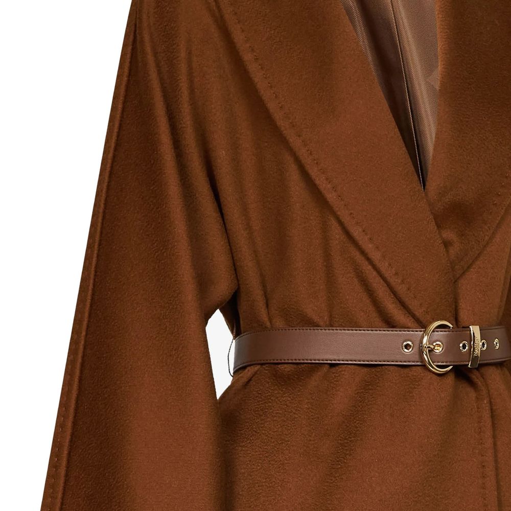 Max Mara Brown Virgin Wool Full-Length Jacket