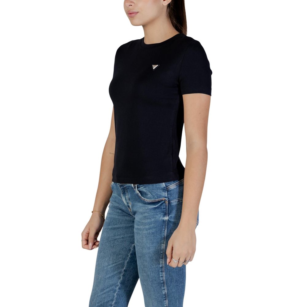 Guess Active Schwarzes Baumwoll-T-Shirt