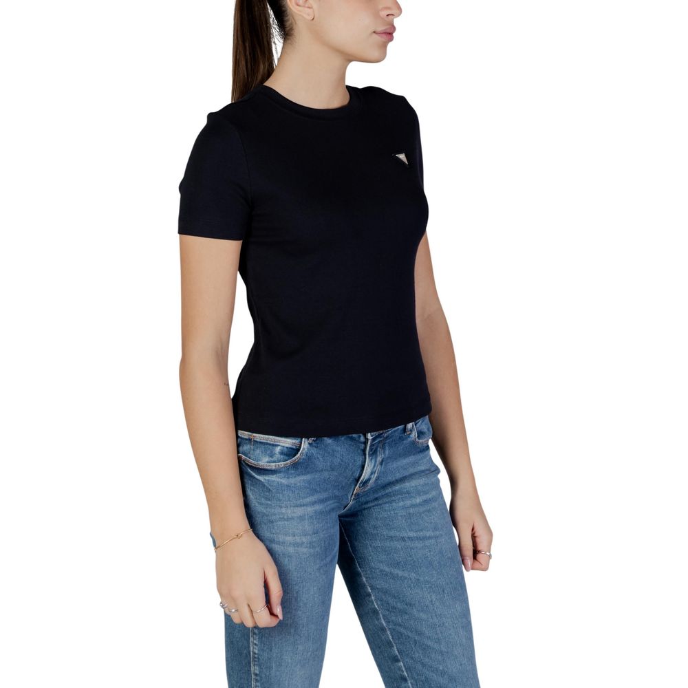Guess Active Schwarzes Baumwoll-T-Shirt