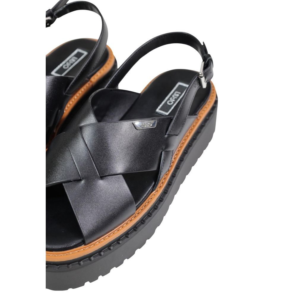 Liu Jo Plateau-Sandalen aus schwarzem Leder