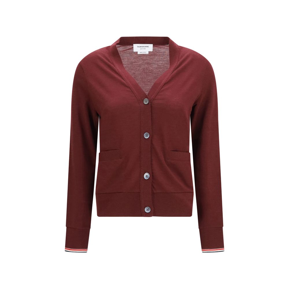 Thom Browne Bordeaux Wolle Oves Aries Strickjacke