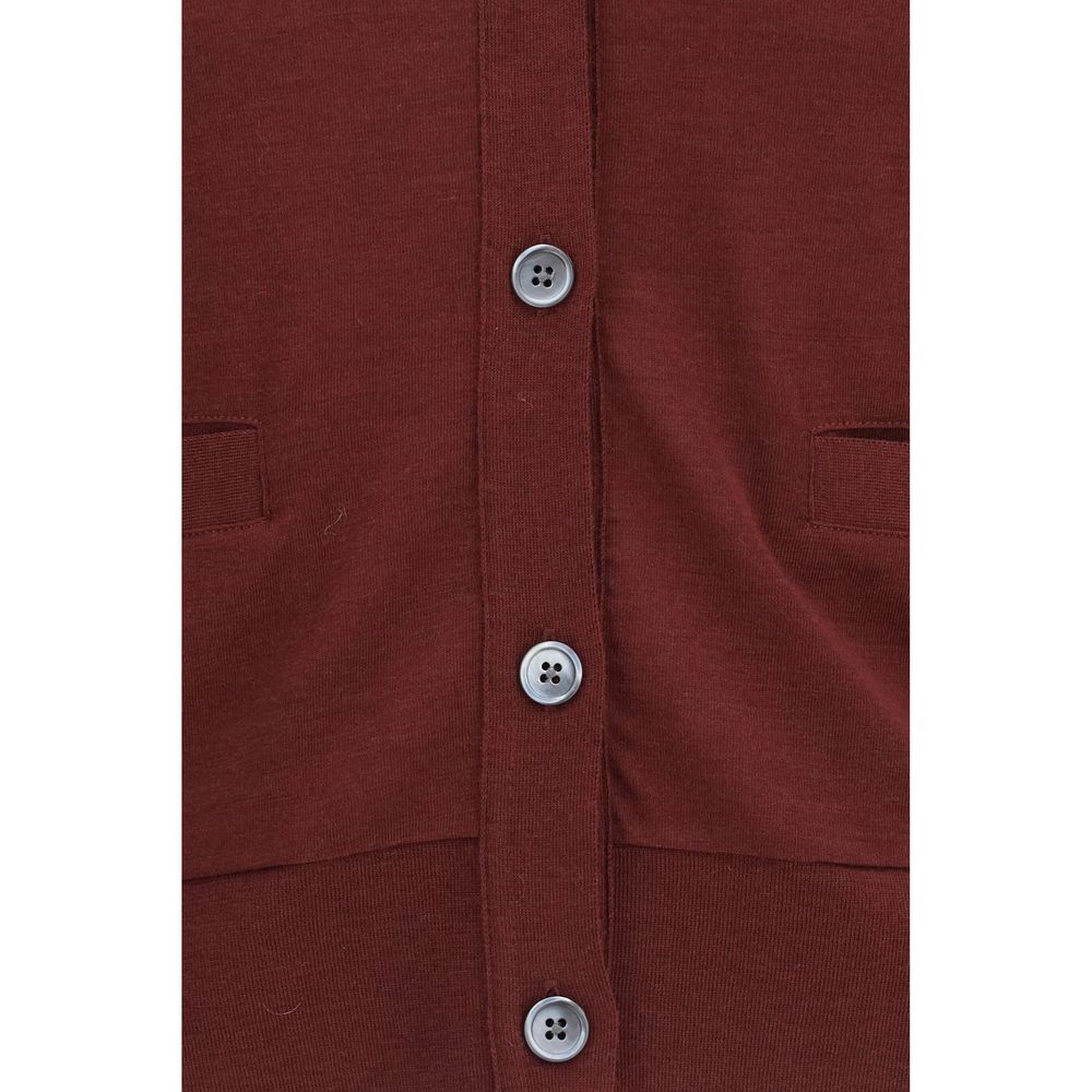 Thom Browne Bordeaux Wolle Oves Aries Strickjacke