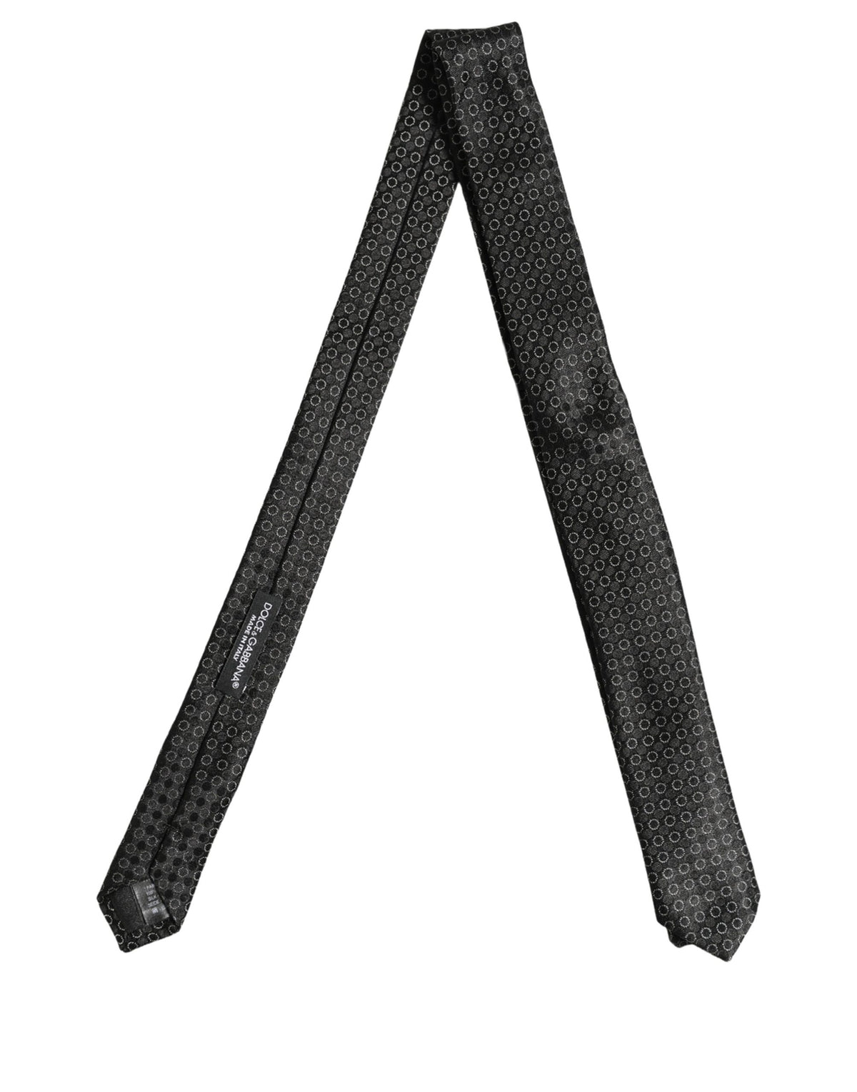 Dolce & Gabbana Herren Schwarze Seide Geometrisch Verstellbare Krawatte