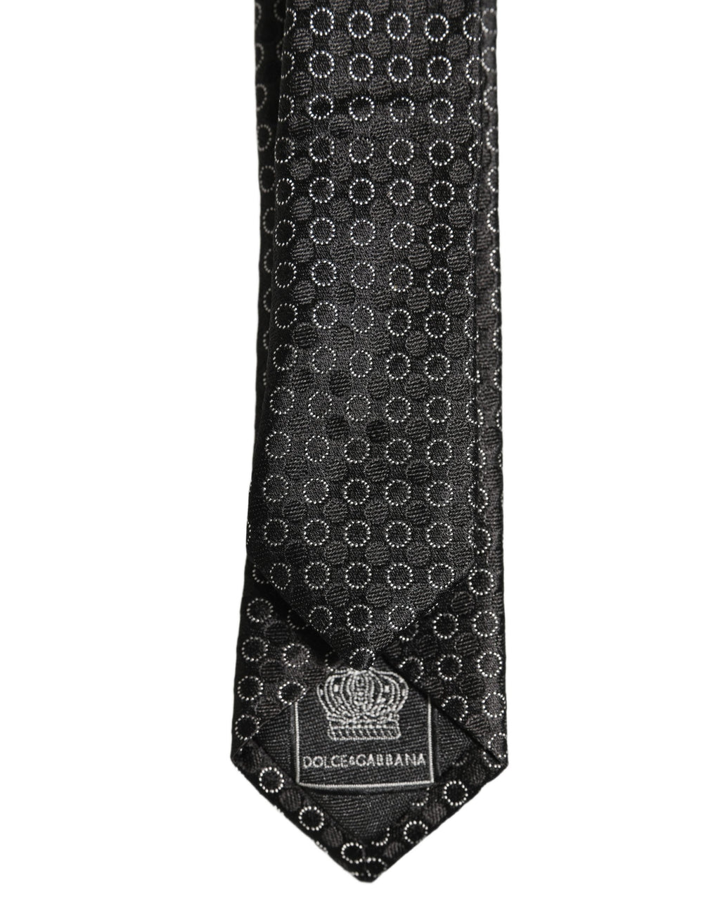 Dolce & Gabbana Herren Schwarze Seide Geometrisch Verstellbare Krawatte