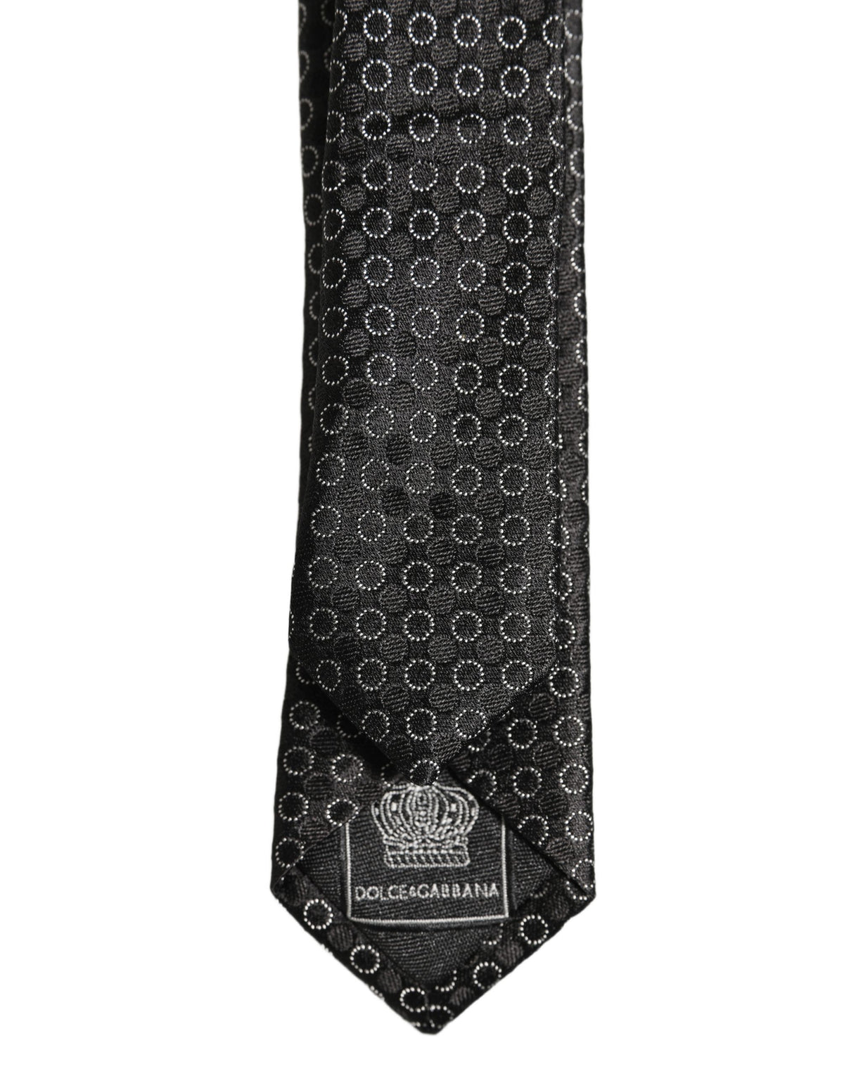 Dolce & Gabbana Herren Schwarze Seide Geometrisch Verstellbare Krawatte