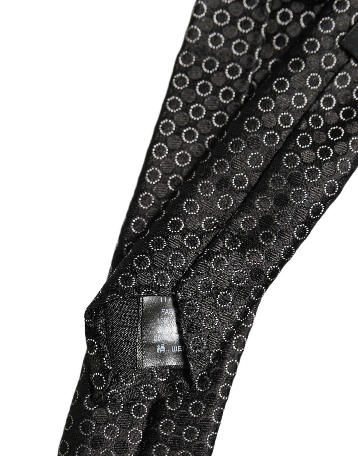 Dolce & Gabbana Herren Schwarze Seide Geometrisch Verstellbare Krawatte
