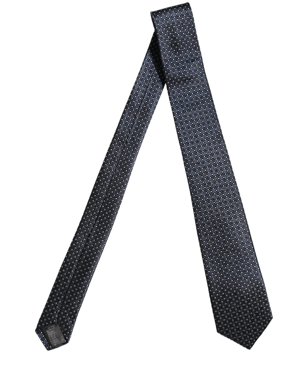 Dolce & Gabbana Men Blue Silk Geometric Adjustable Tied Necktie Tie