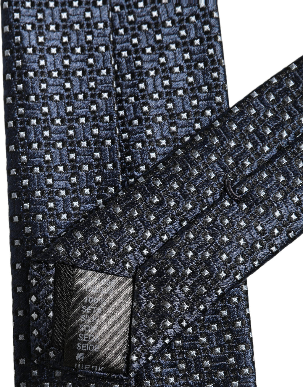Dolce & Gabbana Men Blue Silk Geometric Adjustable Tied Necktie Tie
