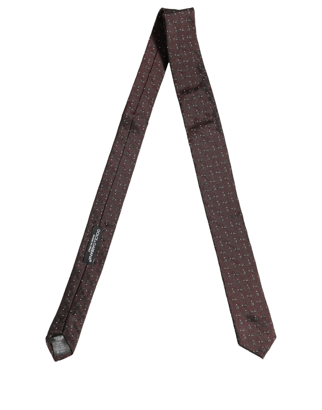 Dolce & Gabbana Herren weinrote geometrische Seidenkrawatte zum Binden
