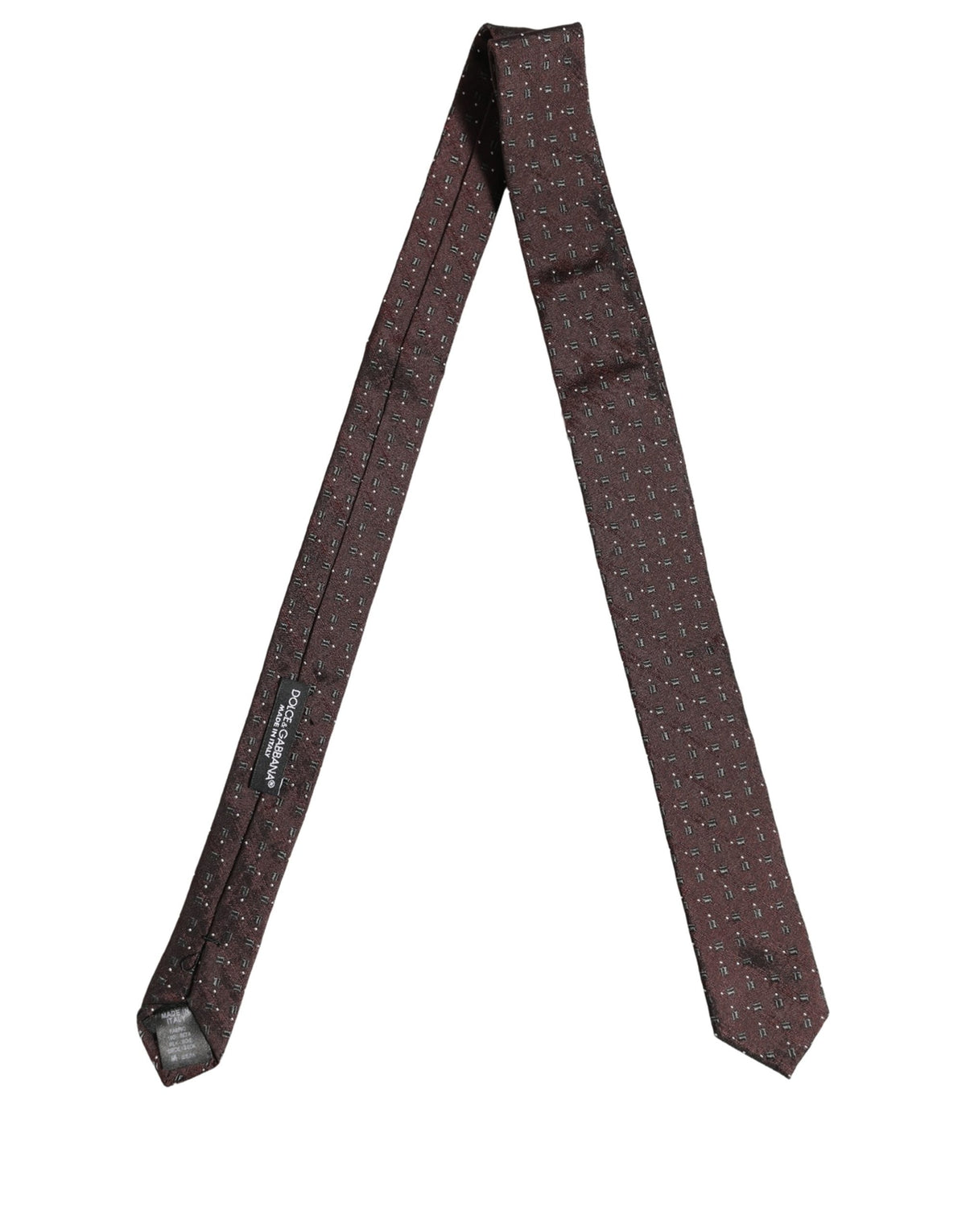 Dolce & Gabbana Herren weinrote geometrische Seidenkrawatte zum Binden