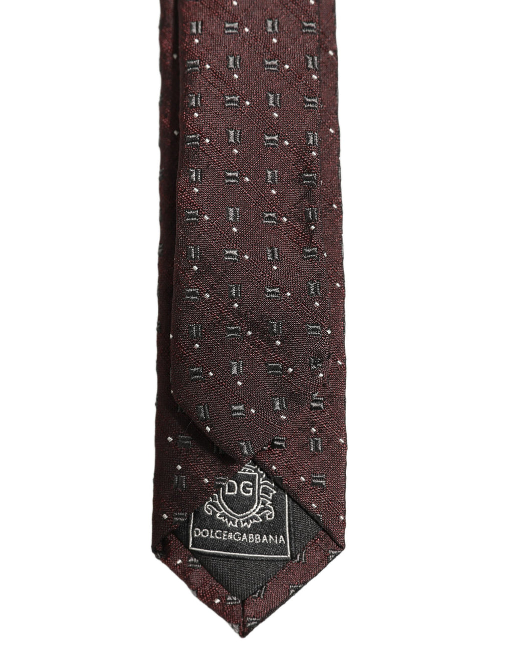 Dolce & Gabbana Herren weinrote geometrische Seidenkrawatte zum Binden