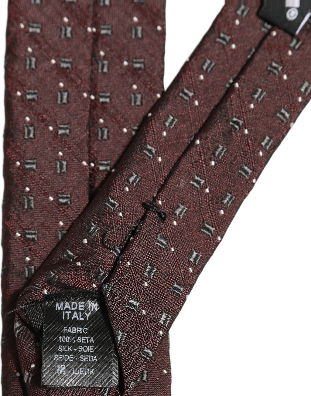 Dolce & Gabbana Herren weinrote geometrische Seidenkrawatte zum Binden